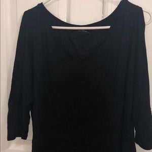 V-Neck 3/4 Sleeve Shirt With Open Shoulders